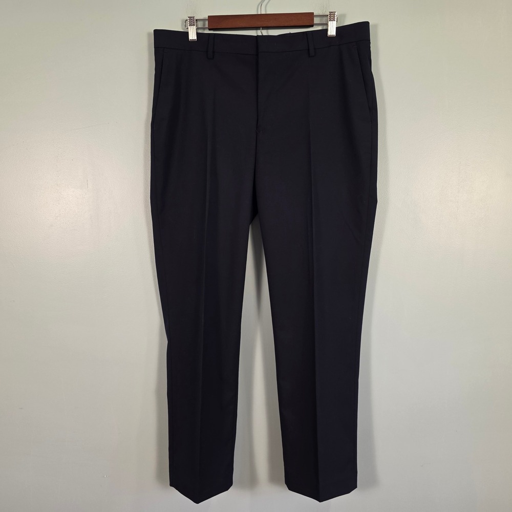 Murano Alex Fit Wardrobe Essentials Mens Navy Blue Dress Pants 36x30 Stretch